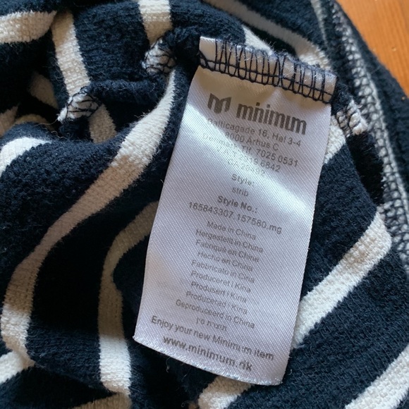 Minimum striped crewneck sweater, navy blue and white, 100% cotton - Picture 8 of 11